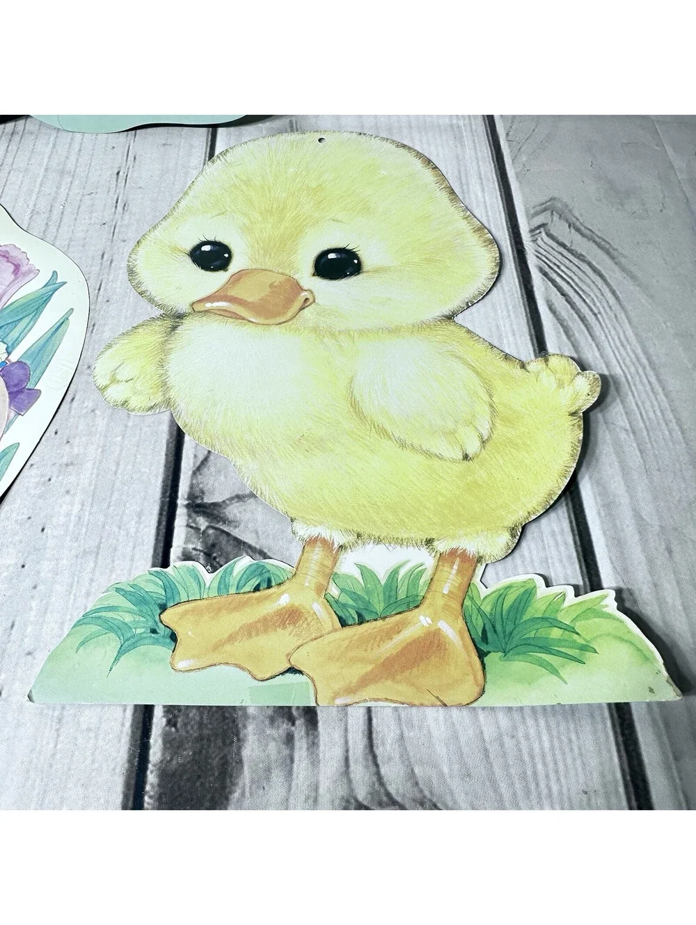 Vintage Lot of 3 Amscan Die-cut Easter Cutouts 16” Chick Bunny Eggs Spring 1983